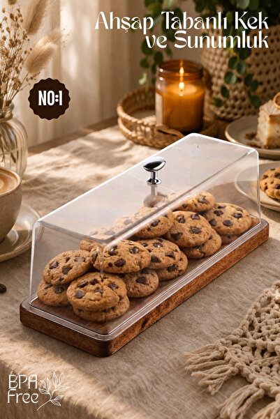 GİNZAMAİSON Small Size Cake and Presentation Stand with Wooden Base - No:1 - ...
