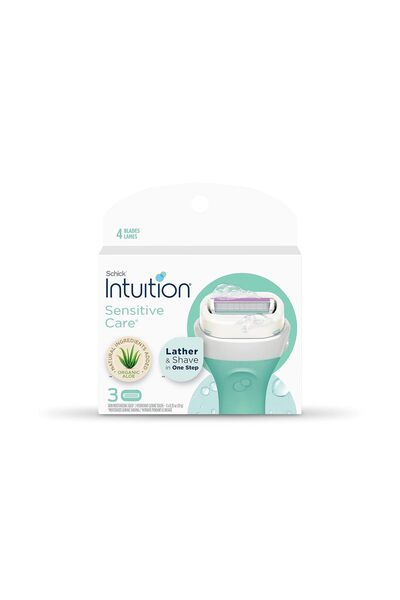 INTUITION شفرات حلاقة نسائية للبشرة الحساسة من شيك مع فيتامين E والصبار، عبوة...