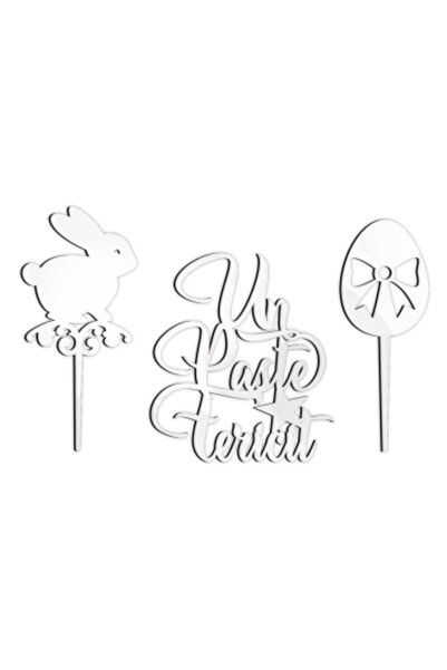 Decoratiuni Dulci Σετ διακοσμητικών για τούρτες PASTE mesaj, ou si iepuras - Alb