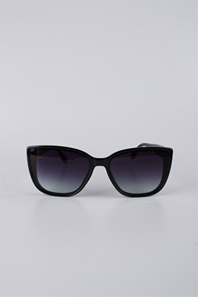 Silvio Monetti Women's Geometric Black Frame Smoked Gradient Glass Sunglasses...