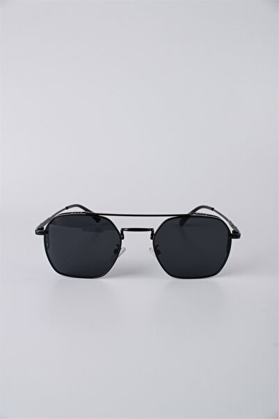 Max Polo Unisex Geometric Metal Framed Black Sunglasses Gg25Mp3413R01