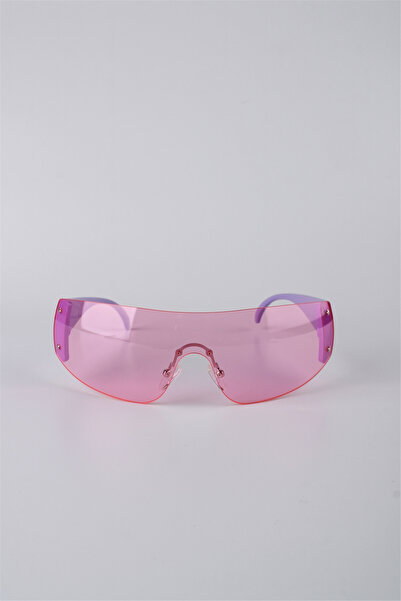 La Viva Women's Geometric Unibody Purple Framed Pink Glass Sunglasses Gg25Lv8...