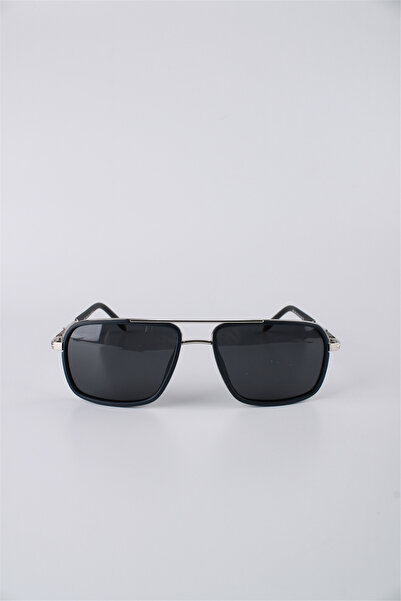 Max Polo Men's Rectangular Framed Metal Sunglasses Silver Smoked Glass Gg25Mp...