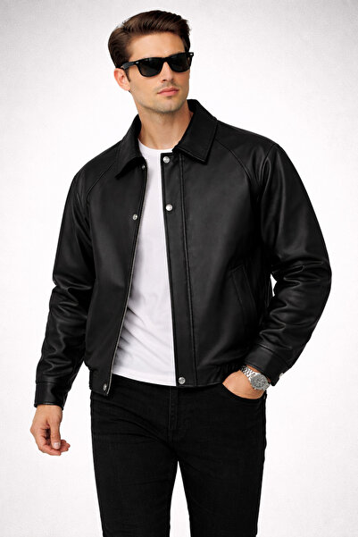 BOYS MANS Ανδρικά εποχιακά δερμάτινα παλτό και ανδρικά μπουφάν Oversize