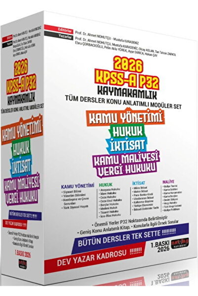 Savaş Yayınevi Savaş Yayınları 2026 KPSS A P32 Kaymakamlık Tüm Dersler Konu A...