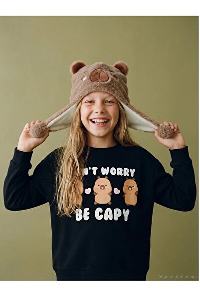 LC Waikiki Lcw Accessories Brown Animal Figured Girl's Snow Hat
