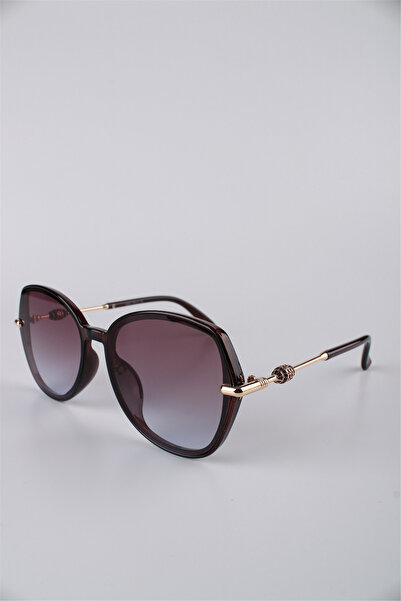 La Viva Women's Geometric Frame Brown Gradient Glass Sunglasses Gg25Lvet2308R04