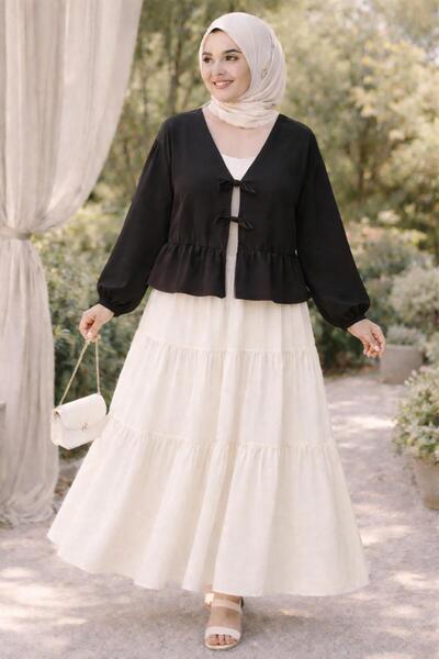 CNG MODA Πουκάμισο κιμονό με βολάν και δέσιμο μπροστά