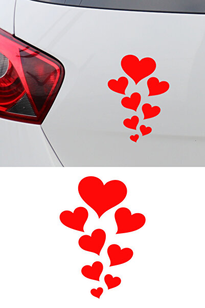New Jargon Heart Car Sticker - Heart Figured Car Sticker - Car Engine Sticker...