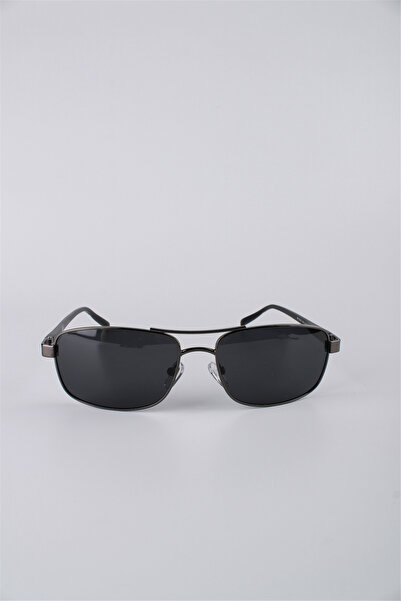 Max Polo Men's Rectangular Framed Smoked Metal Sunglasses Gg25Mp3202R02