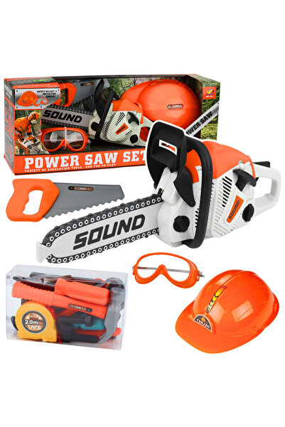 Three top online Μεγάλο Παιδικό Σετ Εργαλείων με Αλυσοπρίονο, Κράνος, Γυαλιά ...