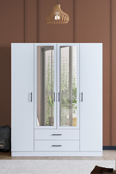 HERMOBİ 4 KAPAKLI STİL 2 ÇEKMECELİ GARDIROP