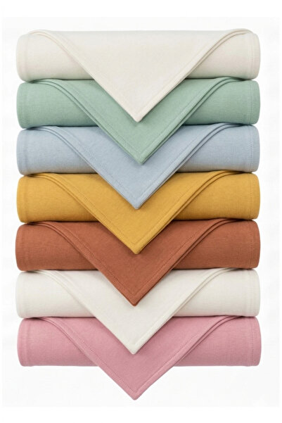 thechild baby collection مجموعة من 7 مناديل مبللة للفم للأطفال 100% قطن 23x23