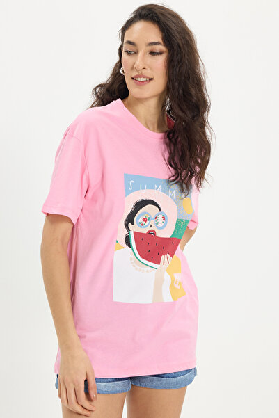 Tudors Γυναικεία μπλούζα με φαρδιά γραμμή, 100% βαμβακερή, με λαιμόκοψη ποδηλ...