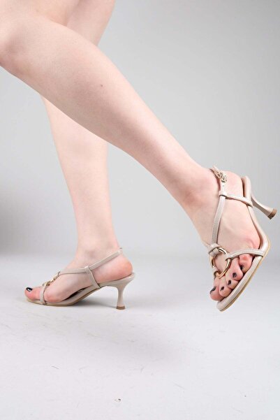 Birikon Παπούτσια με τακούνι και χρυσό κούμπωμα LIVNO TEN