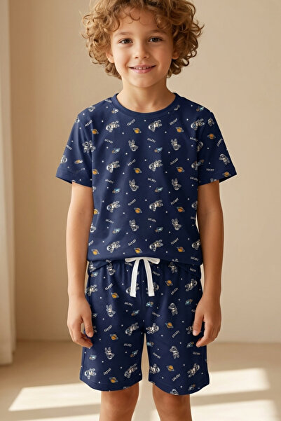Katia&Bony Παιδικό σετ πιτζάμες με διαστημικά σχέδια και σορτς