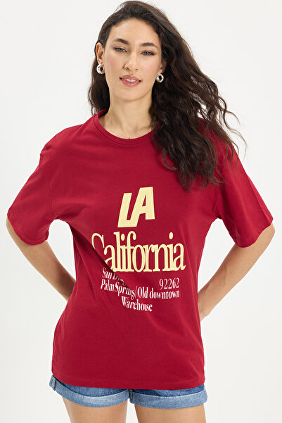 Tudors Γυναικεία μπλούζα με φαρδιά γραμμή, 100% βαμβακερή, με κοντό μανίκι, ε...