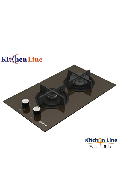 Kitchen Line Ceramic Glass Gas Hob 30 cm with Two Burners - GR 3002 (Fully It...