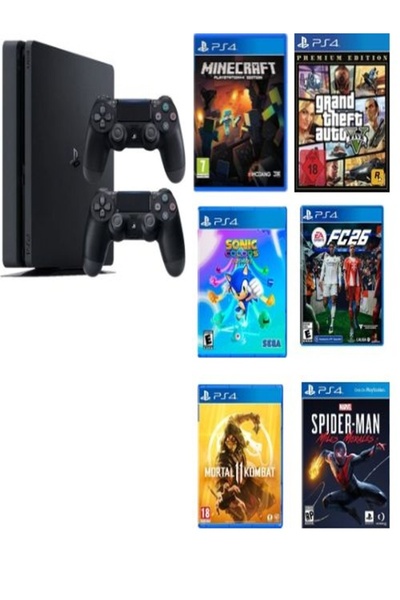 Sony PlayStation 4 Slim 2 Kol + 6 Oyun Seti