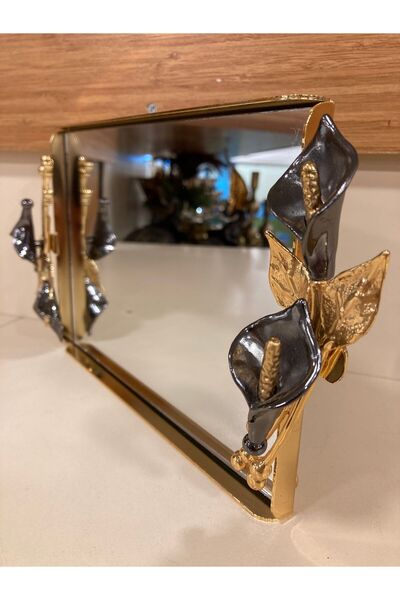 PLUS HOME TEPSİ PİRİNÇ GALA MODEL ALTIN MİNİBOY 22X16 CM