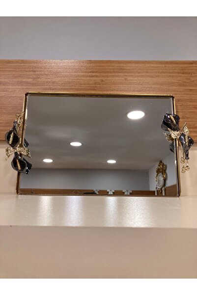 PLUS HOME Tray Decorative Brass Gala Model Gold Large Size 40X27 cm