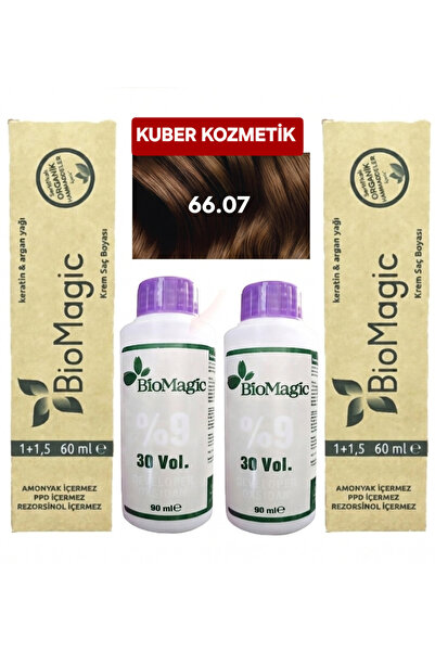 BIOMAGIC 66.07 Çikolata Kahve Organik İçerikli Amonyaksız Kalıcı Saç Boyası 2...