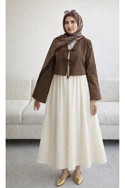 CNG MODA Πουκάμισο κιμονό με δεμένη φούστα πάνω του