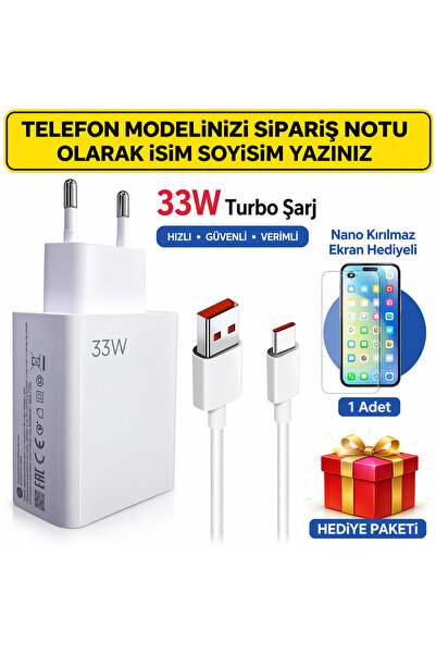 Astakos 33W Turbo Hızlı Şarj Aleti Type-C & USB – 6A Destekli | Akım Korumalı...