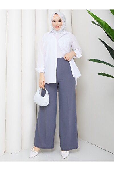Rema Palazzo Pants Boyfriend Shirt Dual Pants Suit