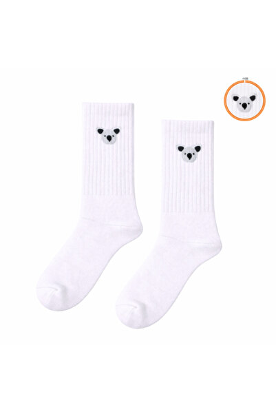 CARNAVAL SOCKS Șosete albe unisex cu broderie Koala