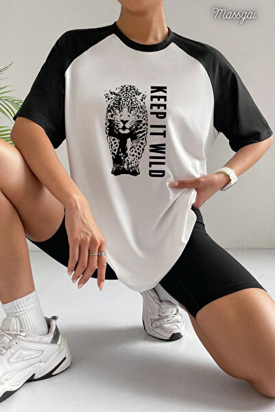 Massgai Μπλουζάκι Unisex Leopard Wild Keep με στάμπα Oversize από 100% βαμβάκι
