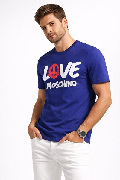 Love Moschino 100% Cotton Slim Fit Logo Print T-Shirt W630648 M4266