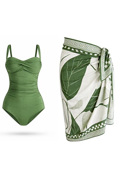 SAILOR moda Pareolu Corset Effect Gathered Swimsuit