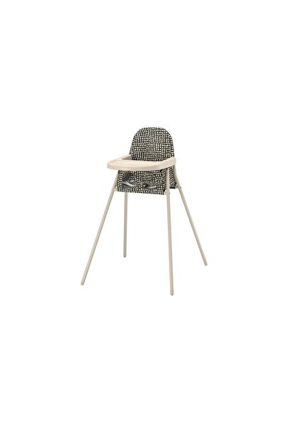 IKEA tepsili mama sandalyesi, bej-antrasit, 60x68x91 cm