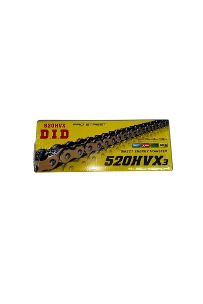 Çelik DİD ZİNCİR 520 x 120L HVX3 GOLD ORİNGLİ ZİNCİR KALIN BAKLALI ZİNCİR PUL...