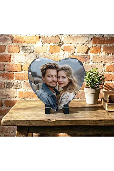 peGiftuiala Placă Ardezie Inimă Personalizată cu Poză – Cadou Romantic