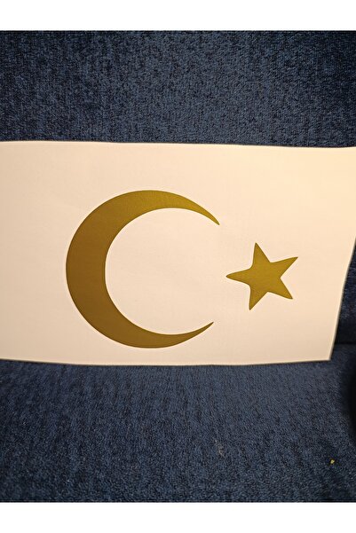 UAStudio Ay yıldız bayrak 10*7 ölçü hologram ve Gold sticker araç oto motorsi...