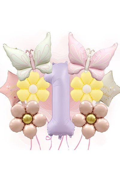 DÜVENCİ TİCARET Σετ μπαλονιών για πάρτι γενεθλίων με ροζ κρεμ μπαλόνια πεταλο...