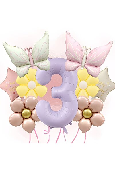 DÜVENCİ TİCARET Σετ μπαλονιών για πάρτι γενεθλίων με ροζ κρεμ μπαλόνια πεταλο...