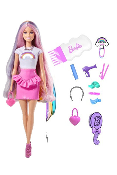 Barbie Κούκλα με Μαλλιά Λάμψης Ουράνιου Τόξου (JJP07)