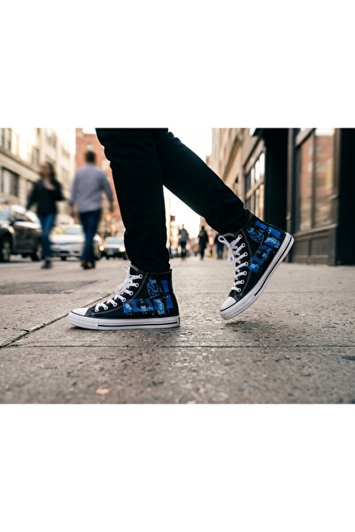 TREND Death Note Temalı Özel Baskılı Siyah Sneaker Bez Ayakkabı - Ryuk, Light...