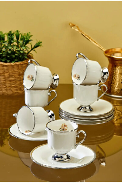 coker Home Design Lavin 6 Person 90 ml Porcelain Coffee Cup Set
