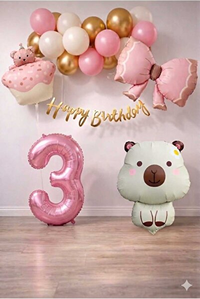 DÜVENCİ TİCARET Σετ γενεθλίων με θέμα το ρετρό Caypara για κοριτσάκια