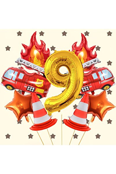DÜVENCİ TİCARET Σετ πάρτι γενεθλίων με θέμα την πυροσβεστική συνομοσπονδία