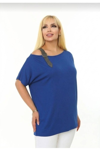 LAVRE Women's Shoulder Stone Detailed Plus Size Matching Soft Textured Comfor...