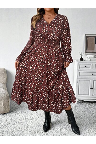 Iuliashop Rochie midi Sorina Maro cu imprimeu alb-negru - Mărimi mari - 44