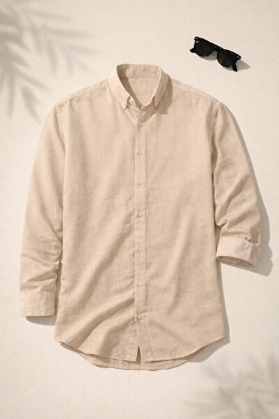 OTAKU Ανδρικό λινό πουκάμισο Sofia, καλοκαιρινό, αναπνεύσιμο, άνετο, με γιακά...