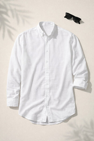 OTAKU Ανδρικό λινό πουκάμισο Sofia, καλοκαιρινό, αναπνεύσιμο, άνετο, με γιακά...