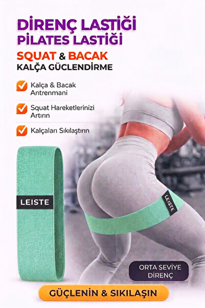 Leiste Pilates Lastiği Squad Bandı Orta Sert Squat Bant Fitness Kalça Egzersi...