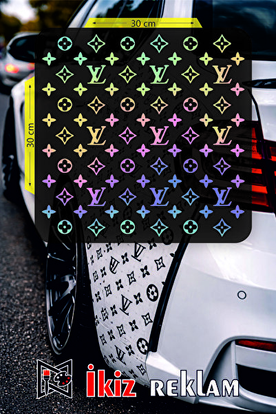 İkiz Reklam VL Desen Kaplama Sticker Etiket 30x30 Cm - Araç -Motor - Laptop -...